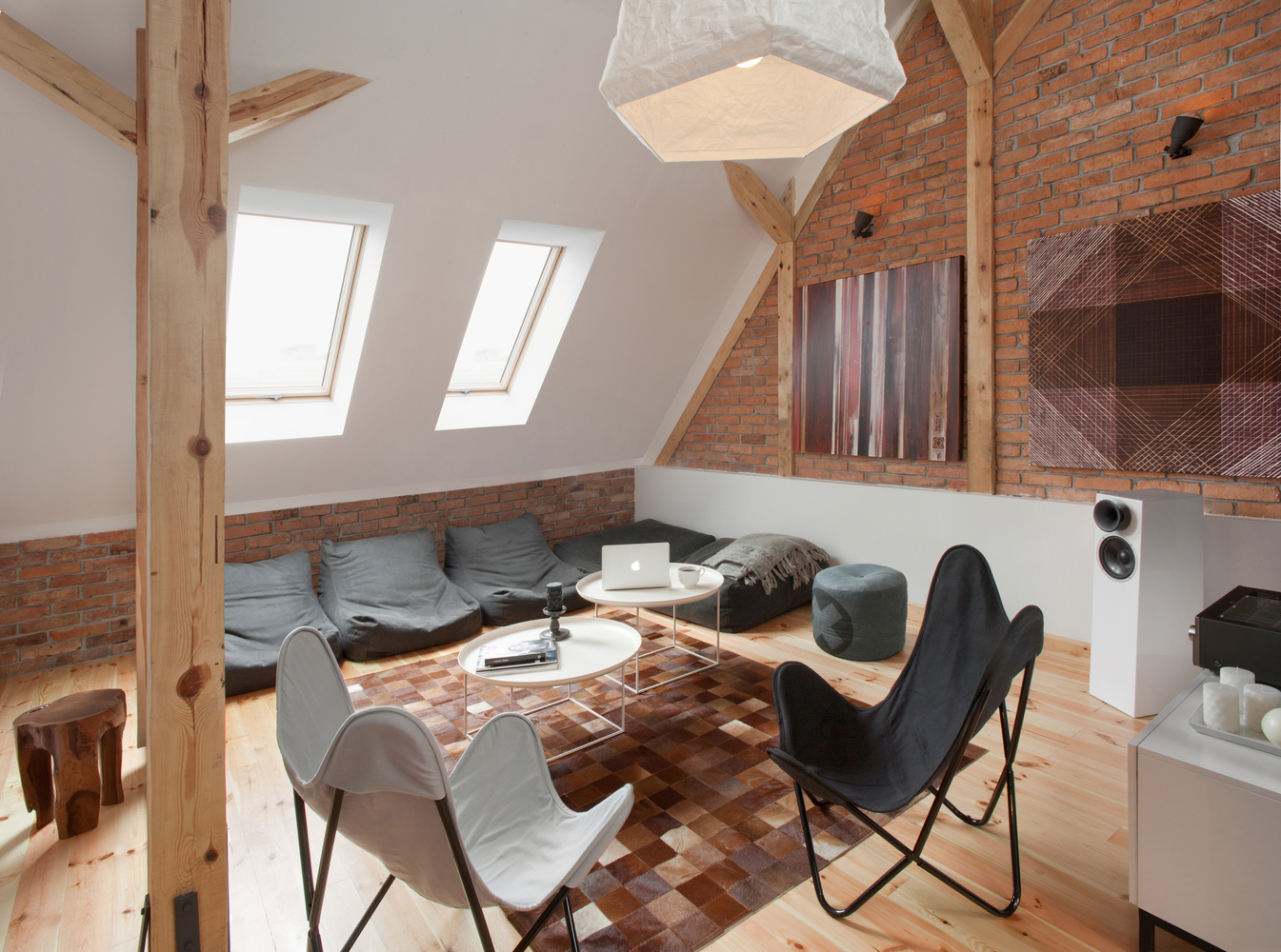 Unique renovated attic loft space in a historic building in poland ...