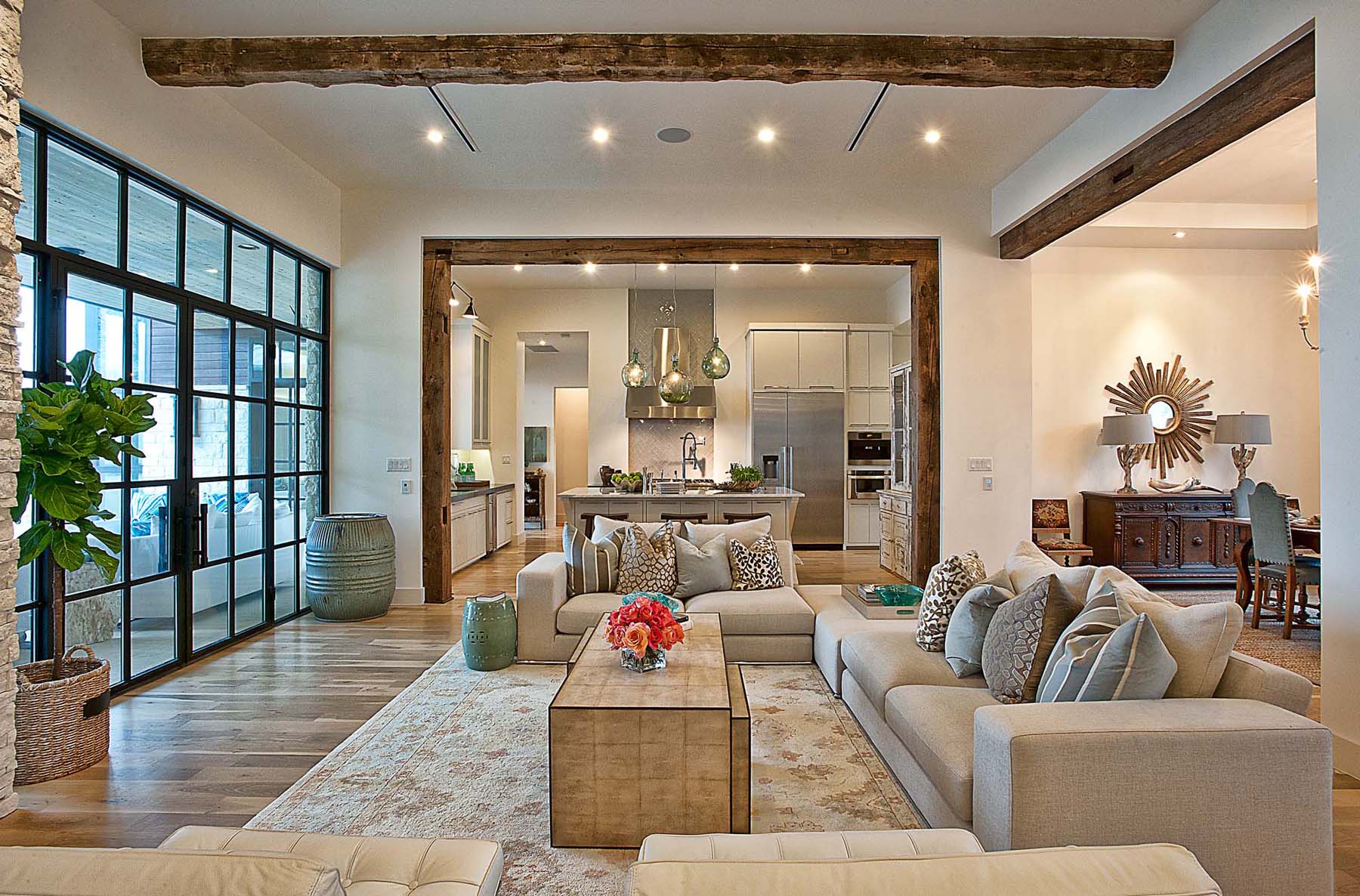 A Contemporary Home With Rustic Elements Connects To Its