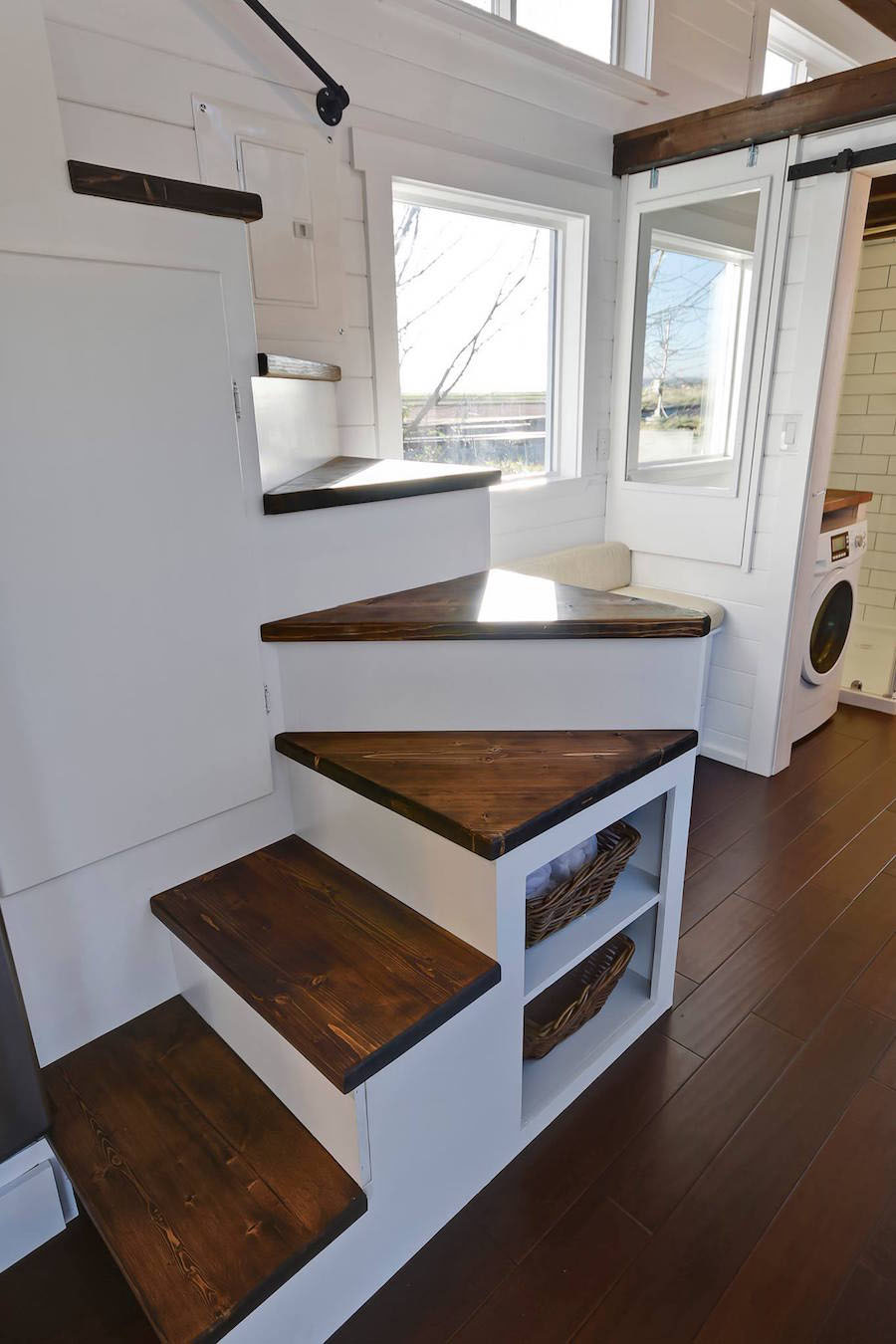 Custom mobile tiny house with large kitchen and two lofts ...