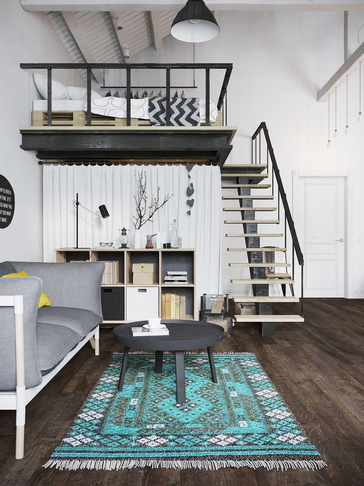 Small modern loft in prague with scandinavian style decor ...