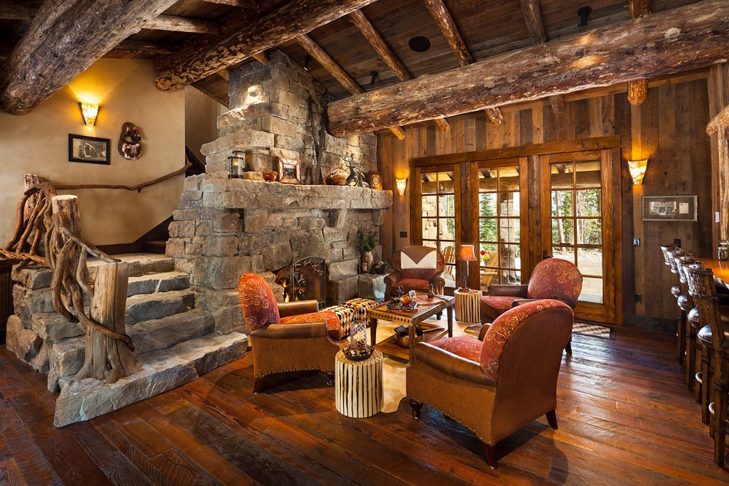 Old west inspired luxury rustic log cabin in big sky montana ... Luxury chalet idées
