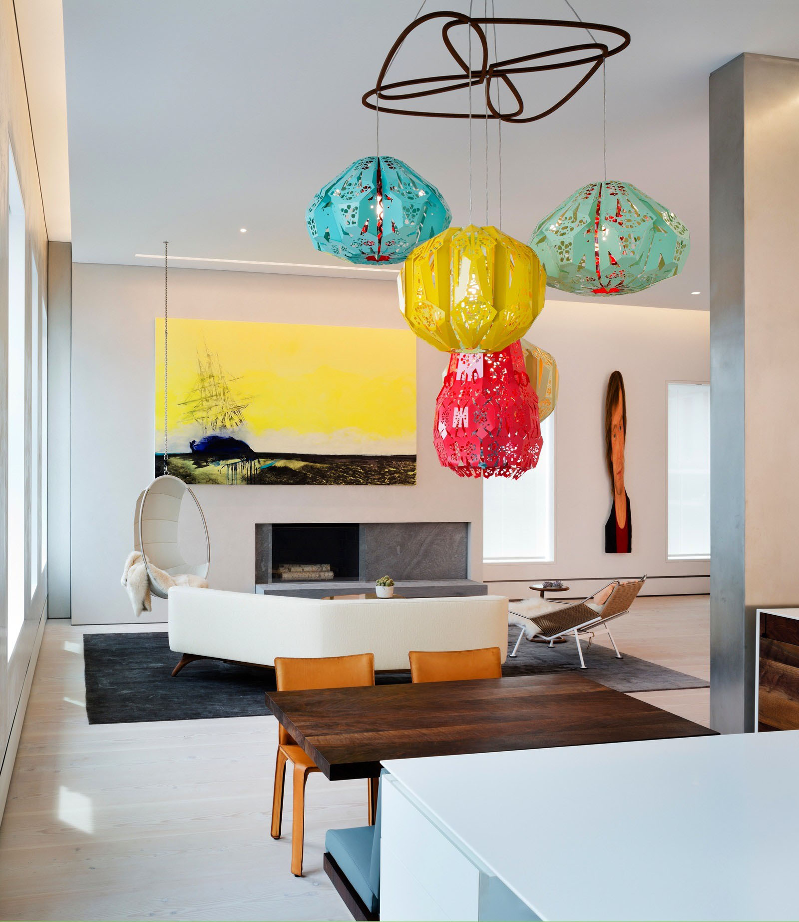 Soho penthouse loft in manhattan with open mezzanine and floating ...