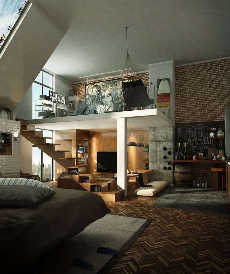 Inspiring High Ceiling Loft Apartment 2 