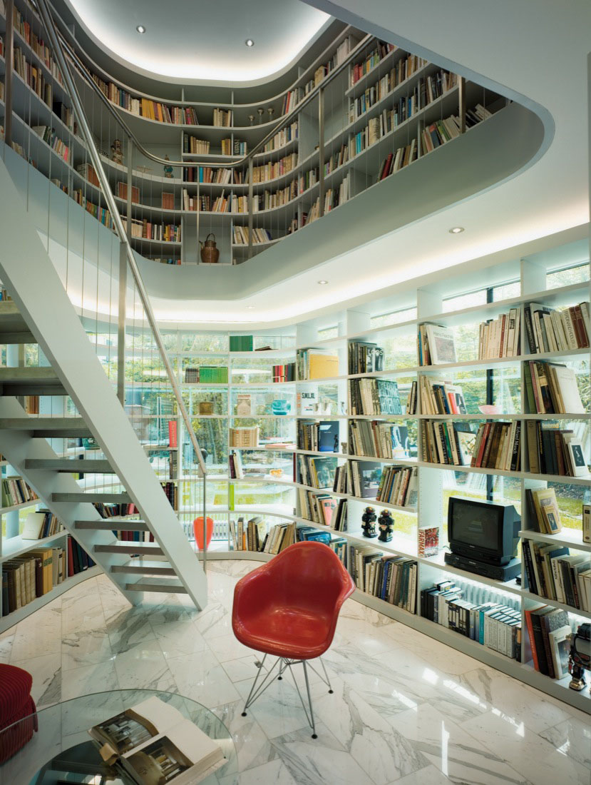 Minimalist House With Open Library | iDesignArch | Interior Design