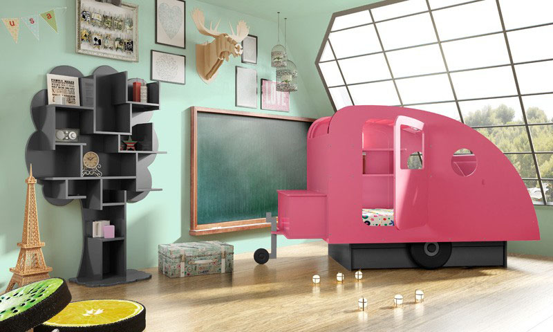 Pink Bed for Kids Room