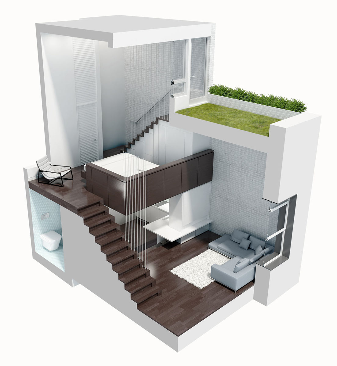 Studio apartment loft: tiny micro loft apartment in manhattan ...