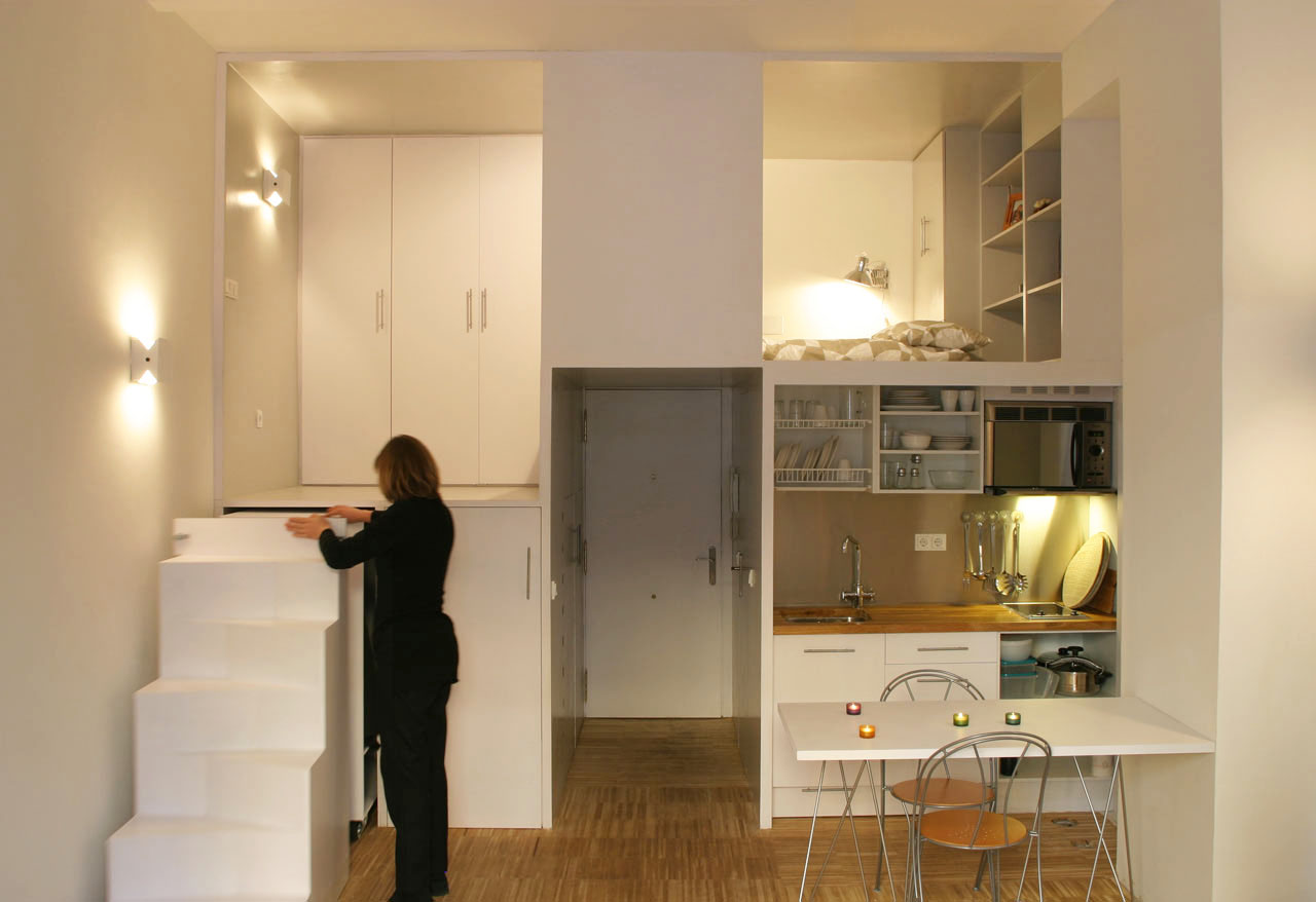 300 Square Foot Micro Studio Loft Apartment With Space Saving Design