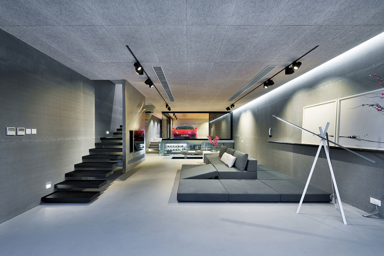 An ultra modern house in hong kong with a glass walled garage ...