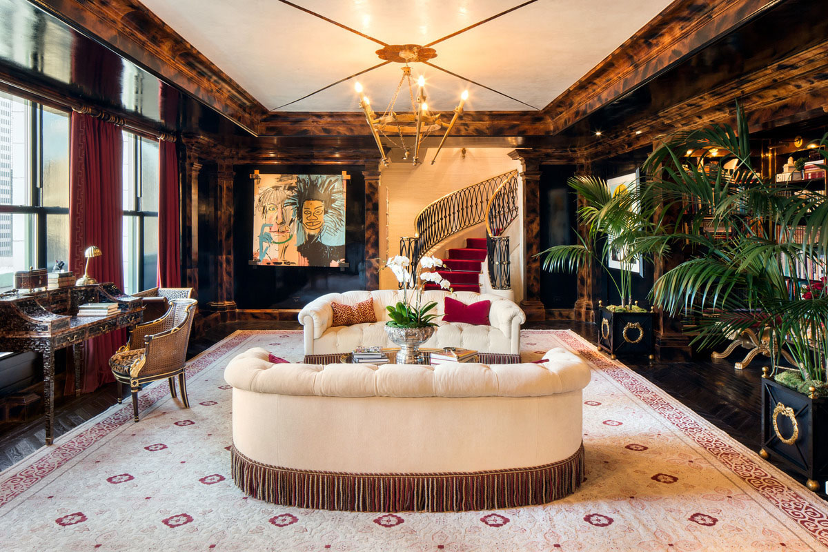 Iconic central park penthouse at the plaza with lavish decor ...