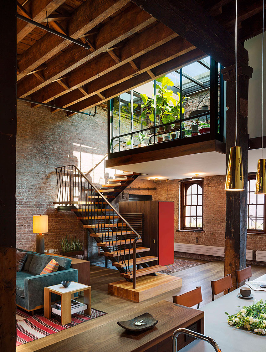 Industrial loft in tribeca with retractable glass roof ...