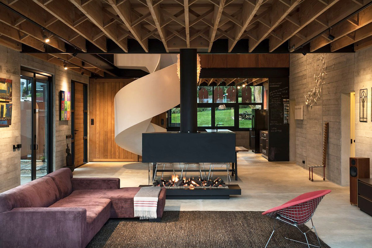 Modern Home with Helical Staircase