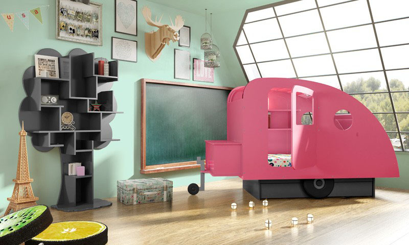 Pink Bed for Kids Room