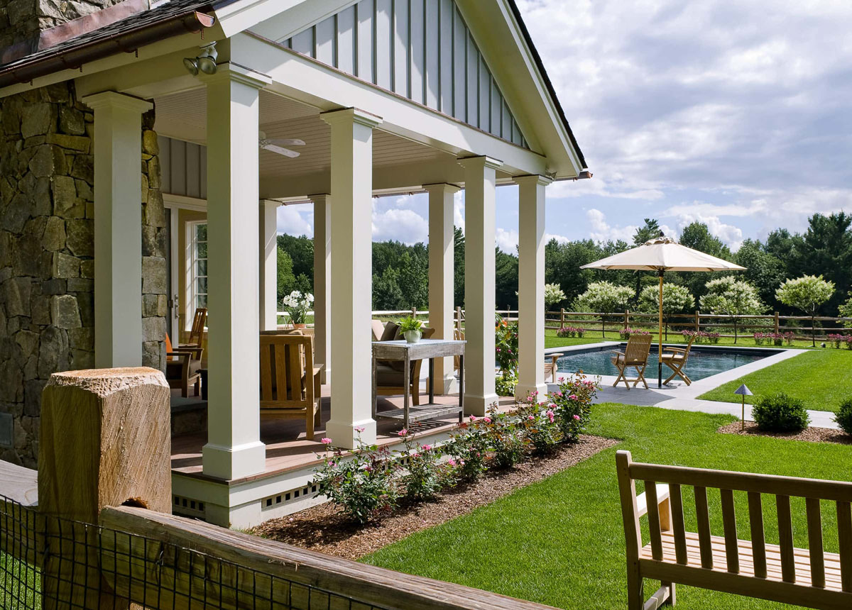 Backyard Poolside Entertaining Area