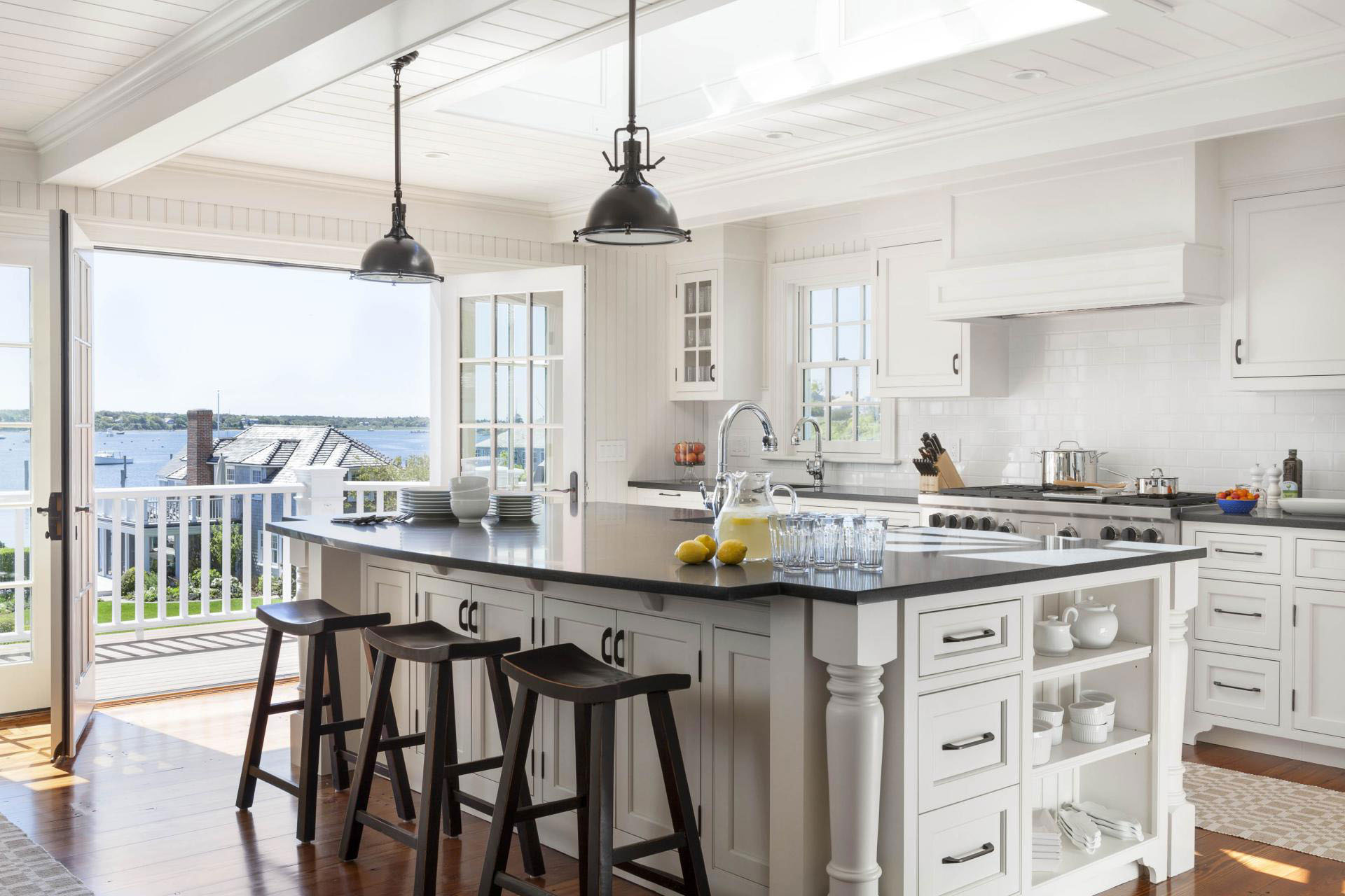 Kitchen with Water Views