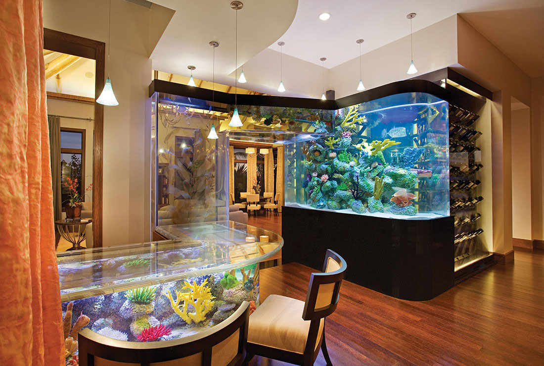 Luxury Home with Aquarium Wet Bar