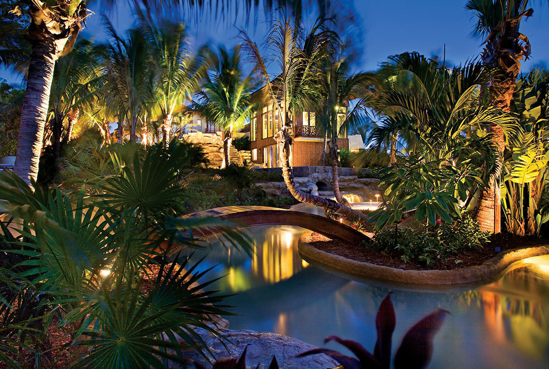 Tropical Garden at Night