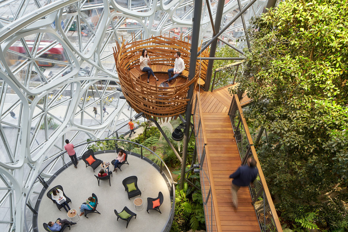 The Amazon Spheres are three spherical conservatories on the headquarters campus of Amazon in Seattle, Washington