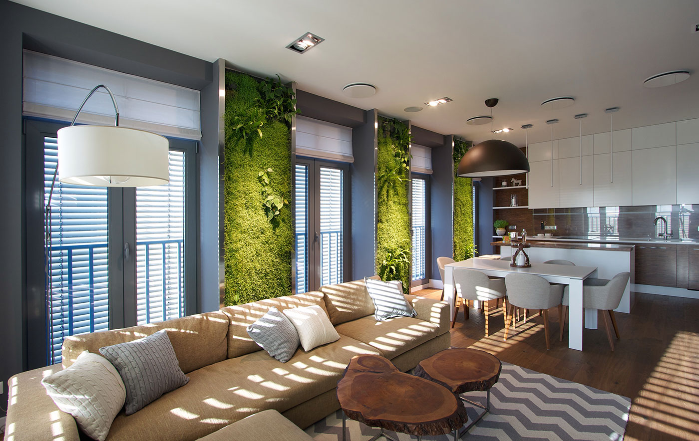 Stylish Contemporary Apartment with Interior Greenery