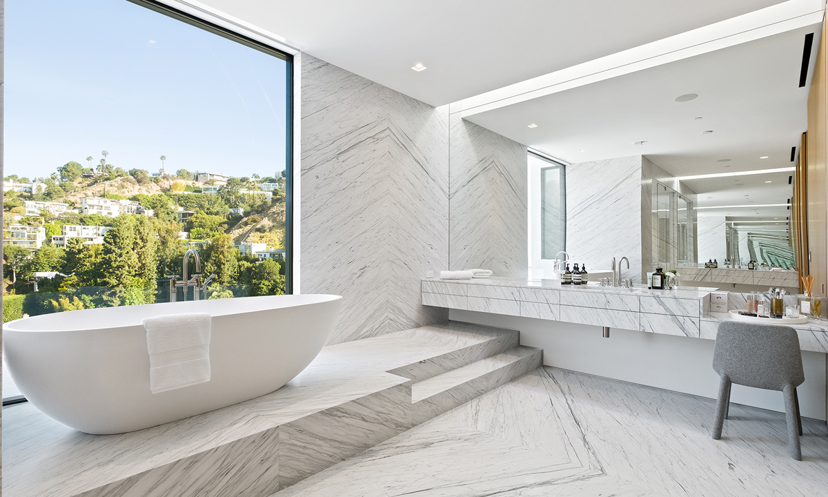 Ariana Grande House Marble Bathroom