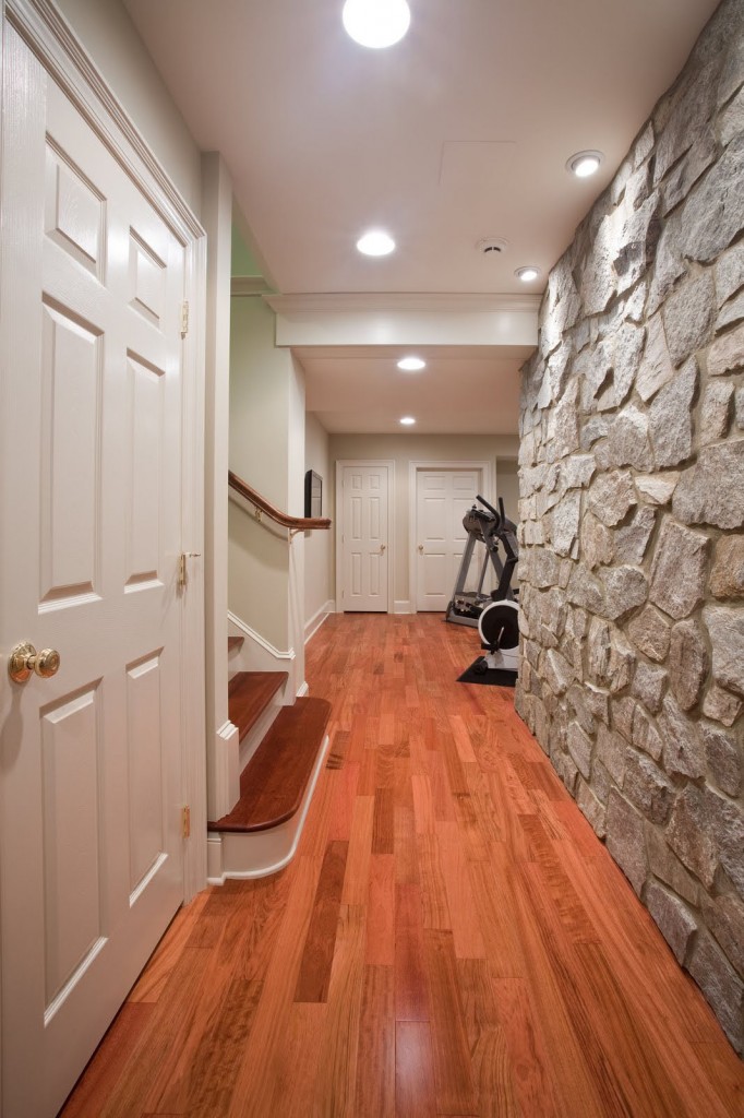 Basement Renovation With Rustic Stone Walls | iDesignArch | Interior