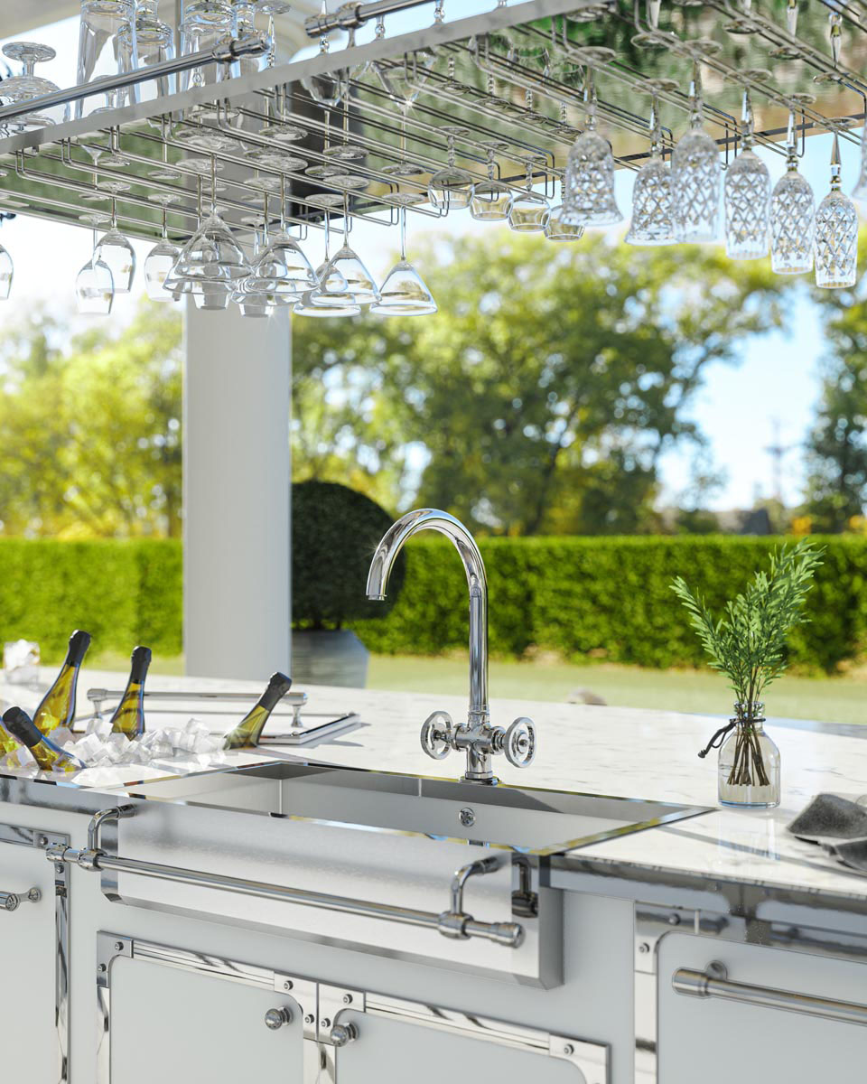 Suspended Shelf for Wine Glasses