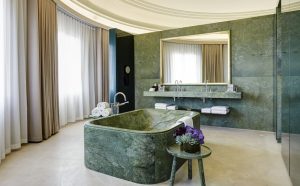 Green Carrara Marble Bathroom