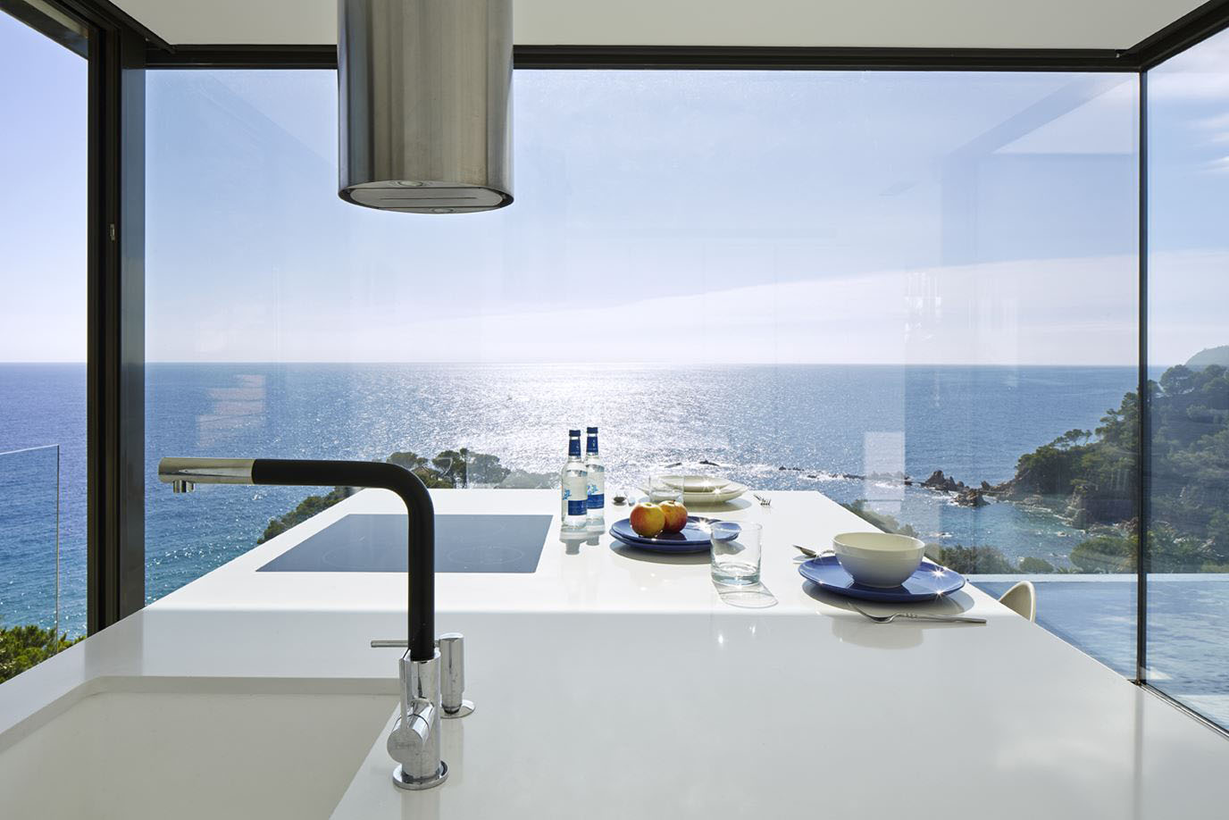 Modern Kitchen with stunning ocean view