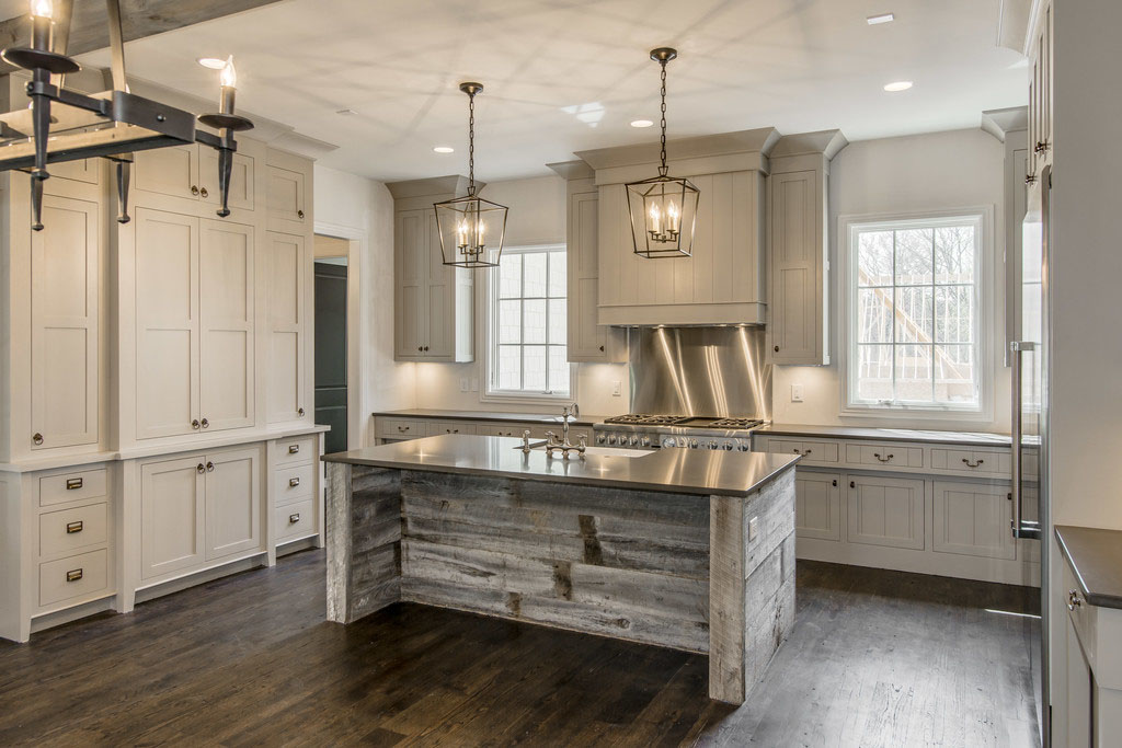 Kitchen with Reclaimed Wood Island