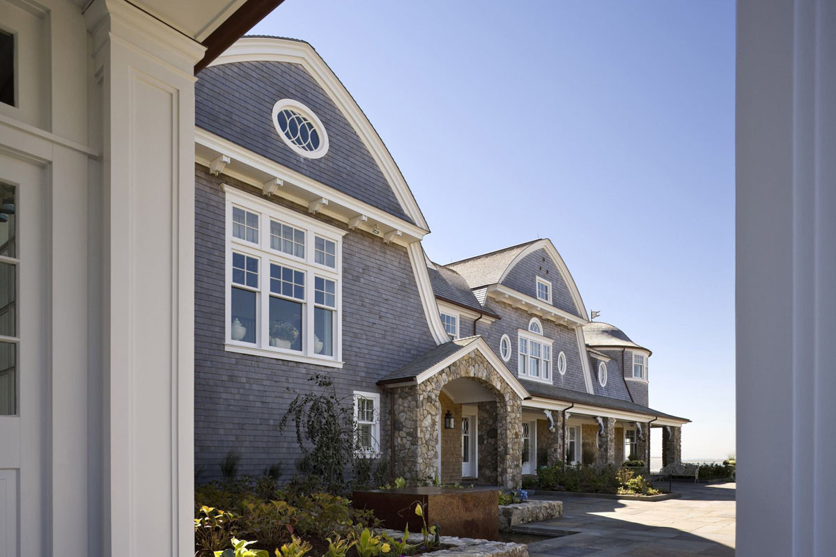 Shingle-Style Home with Gambrel Roof