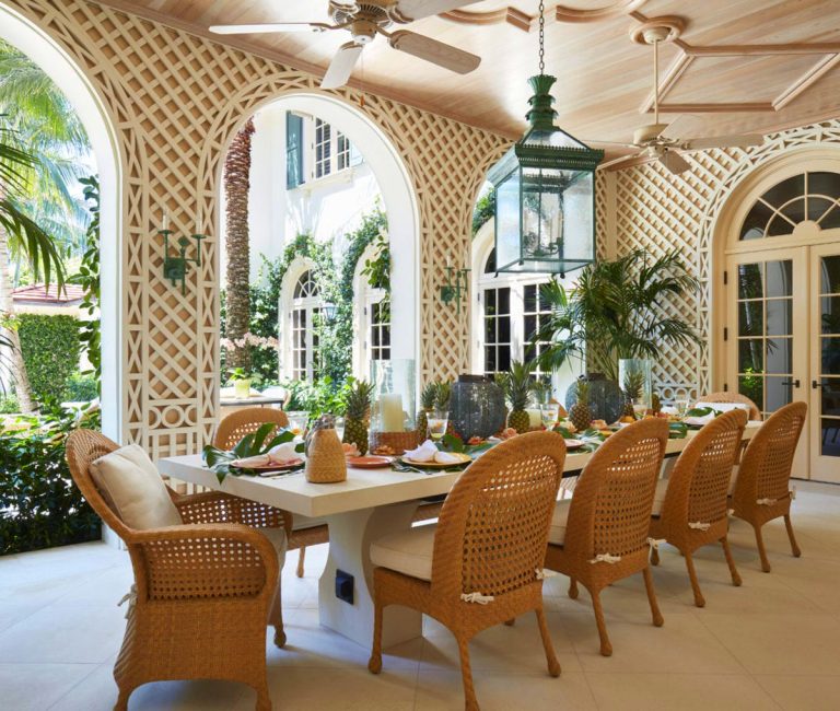 Mediterranean Revival Palm Beach Villa with Tropical Theme