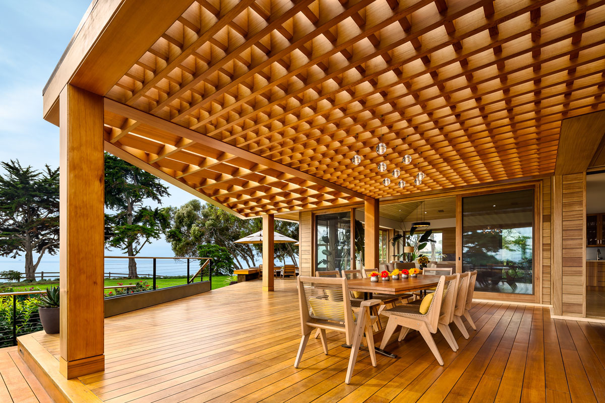 Natural Wood Oceanfront Open Deck