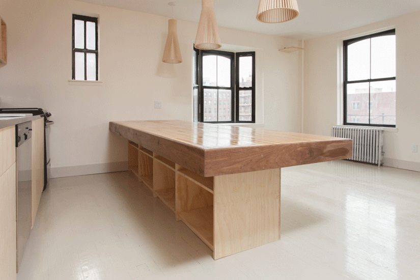 Custom Wood Sliding Kitchen Counter