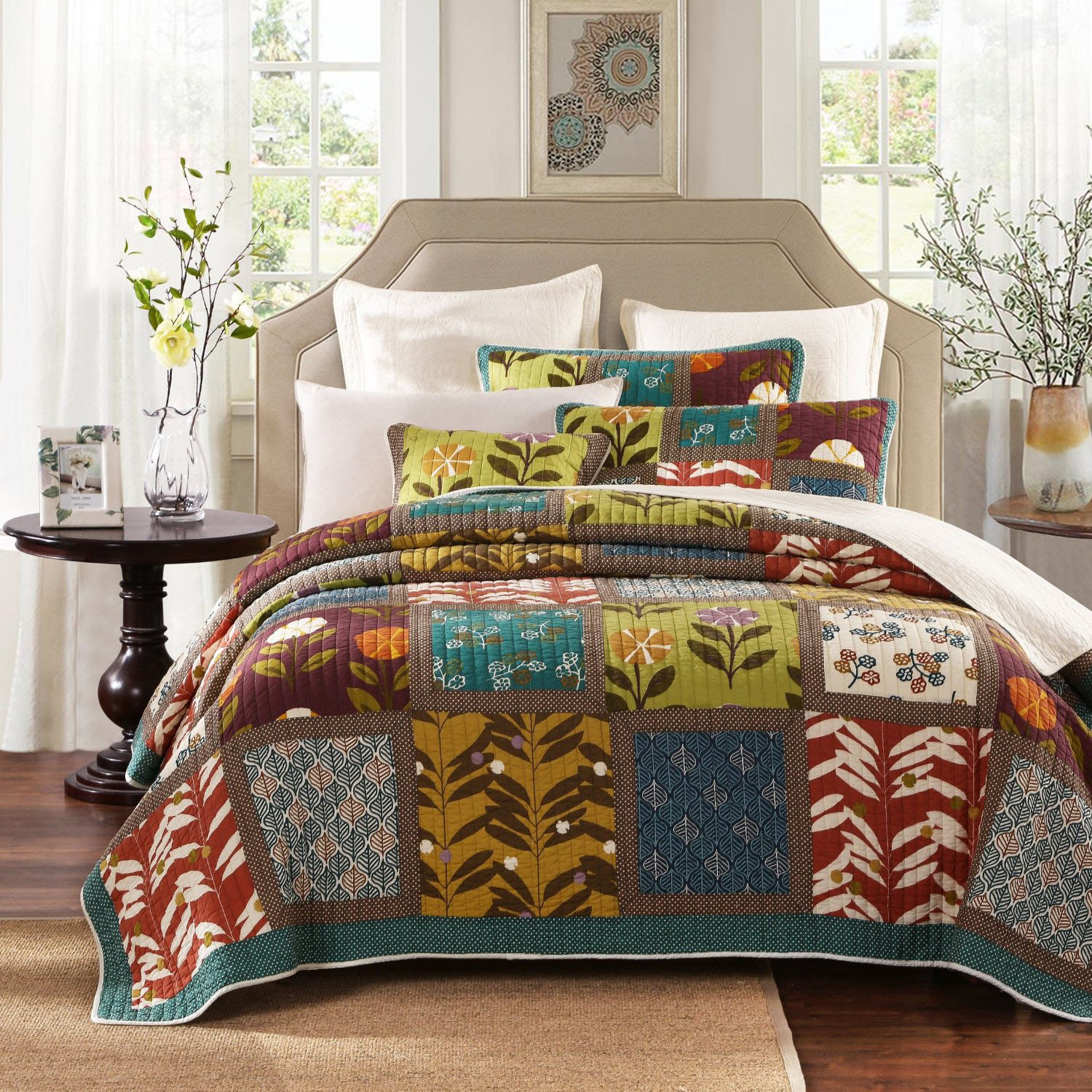 Bedroom Decor With Bohemian Comforters, Colorful King Bedding Sets