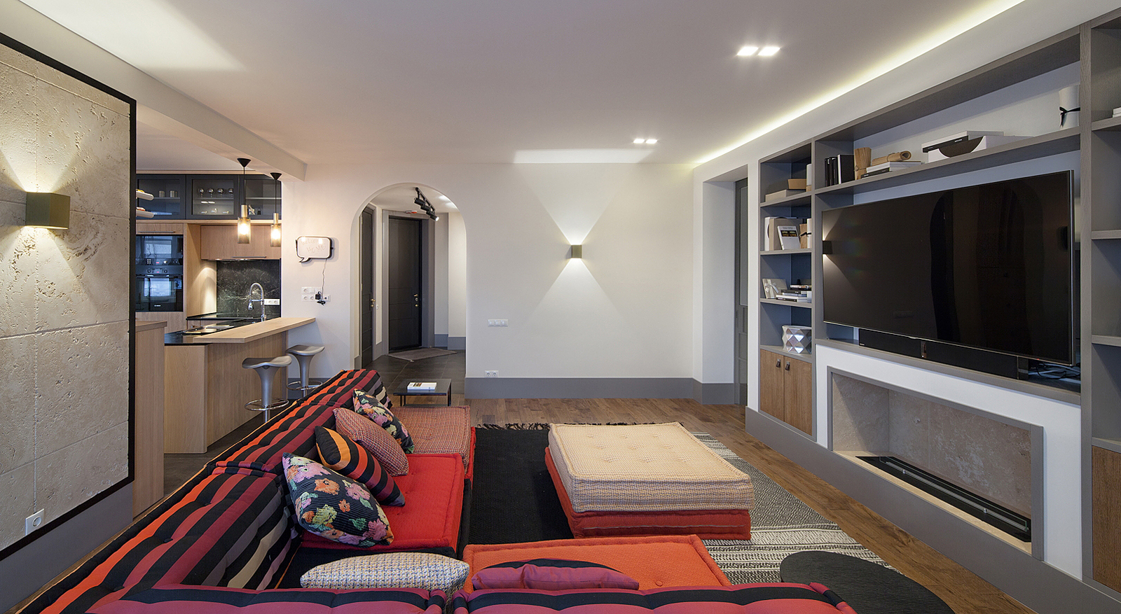 Contemporary Chic Apartment with Roche Bobois modular sofa