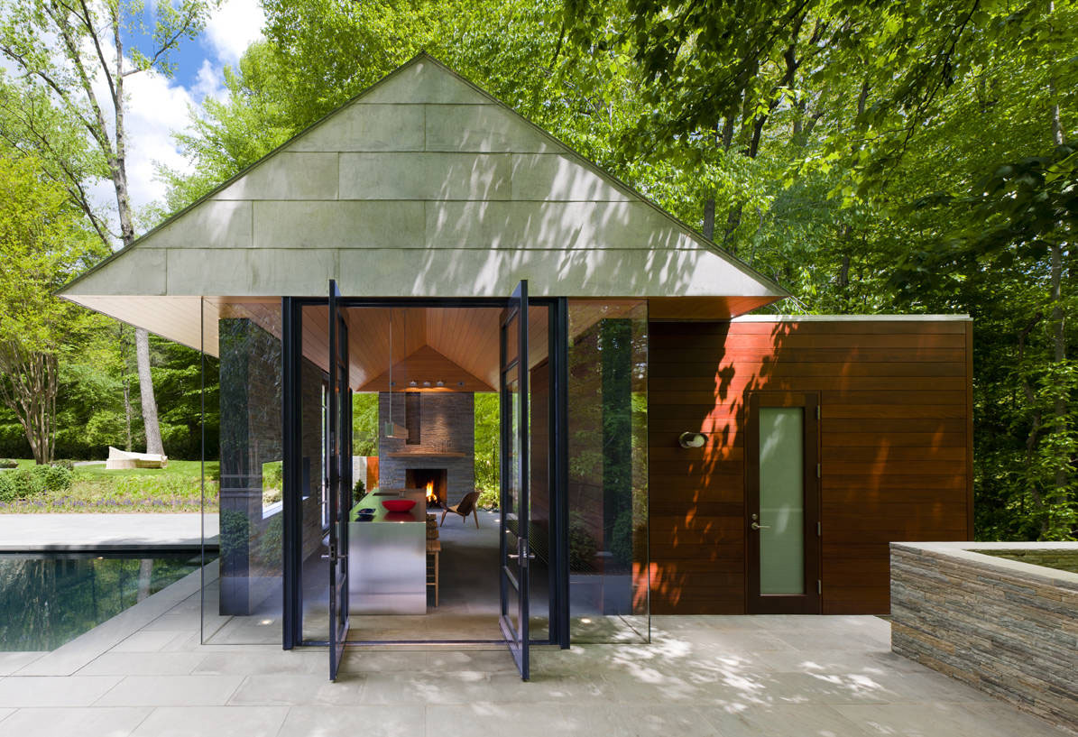 Contemporary Garden  Pavilion Pool  House  iDesignArch 