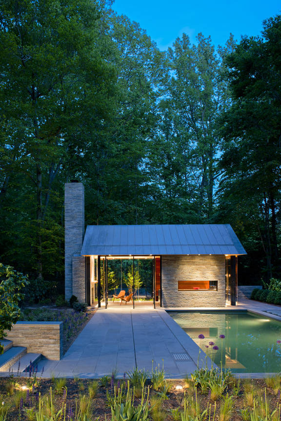 Contemporary Garden  Pavilion Pool  House  iDesignArch 