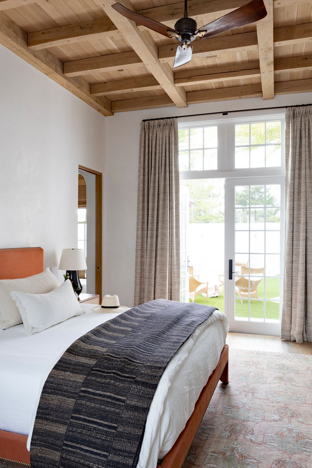 Bedroom with Oak Wood Ceiling