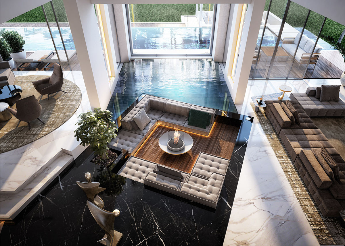 Living Room Looking Out On Pool