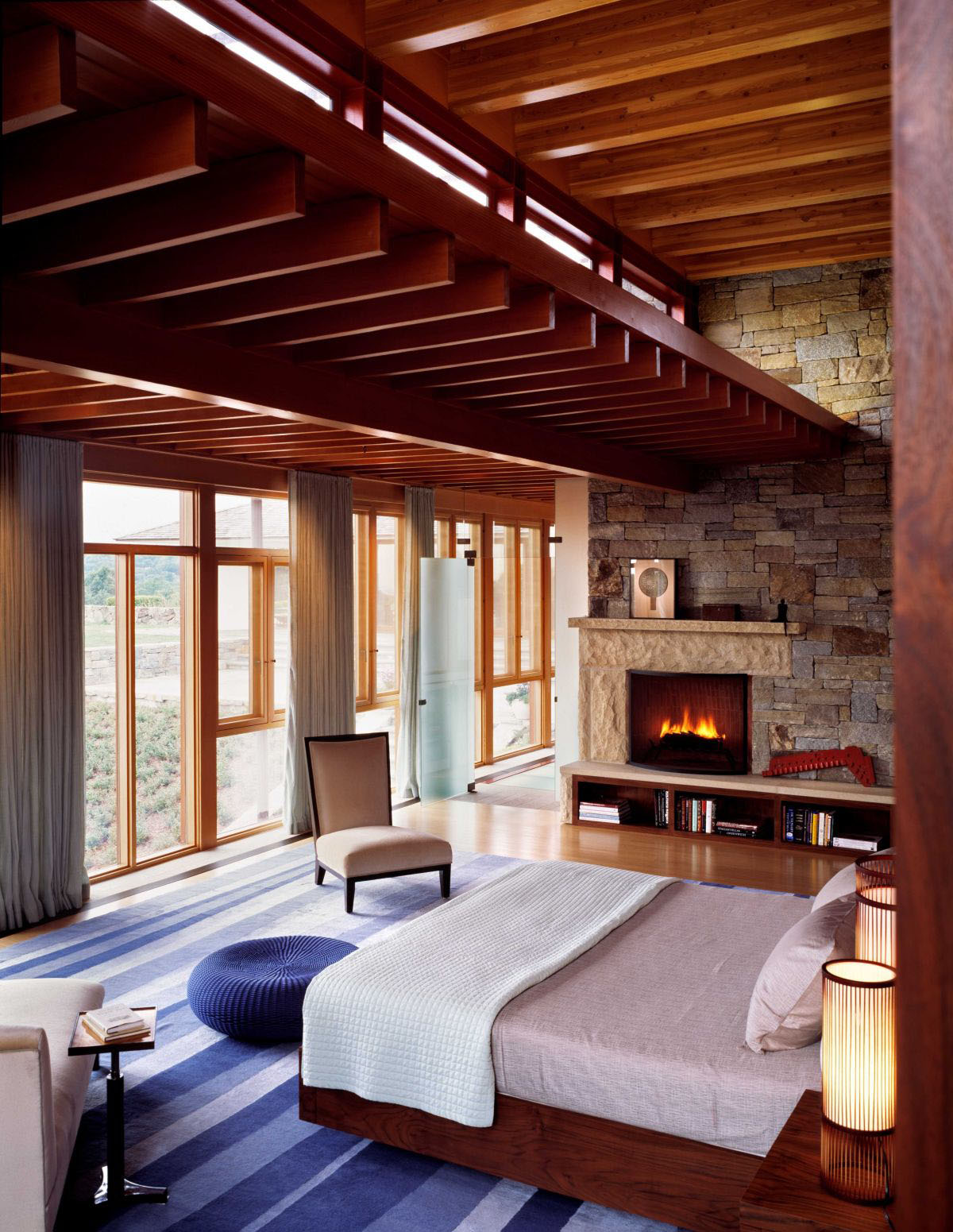 Beautiful Stone and Wood House with Indoor Swimming Pool as Central