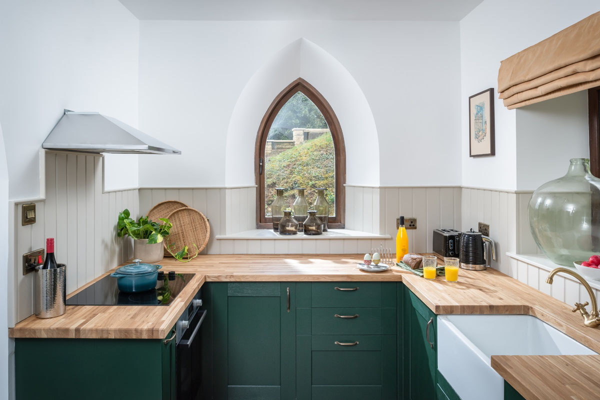 Country Kitchen with Arch Window