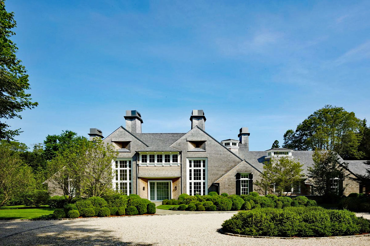 Classic Symmetrical House with Black Shutters Cedar Shingles