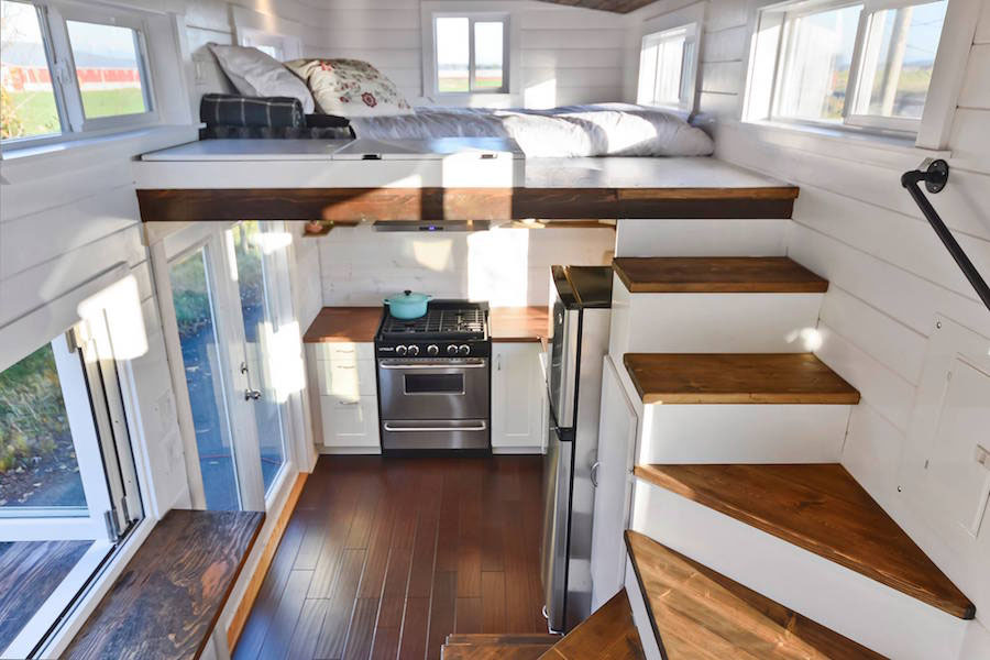 Tiny House Stairs to Sleeping Loft