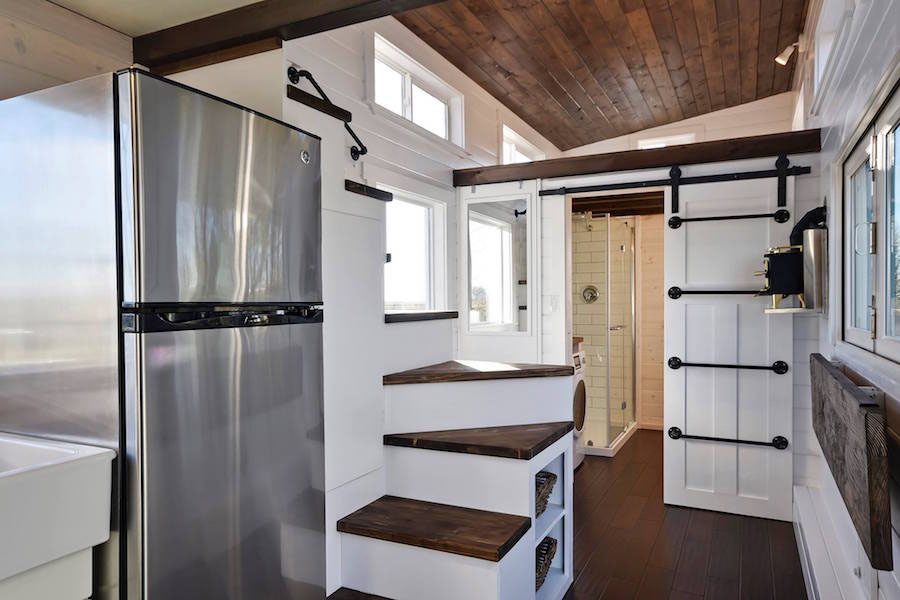 Custom Mobile Tiny House With Large Kitchen And Two Lofts