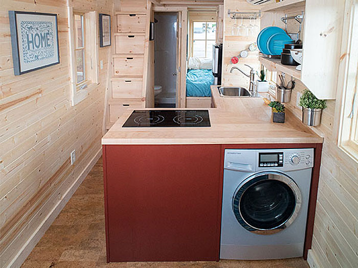 Tiny House Kitchen with Washer