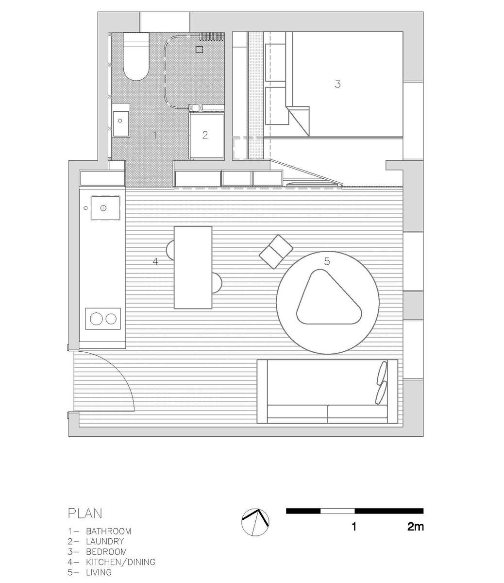 Minimalist Inner City Micro Apartment With Smart Functional Design