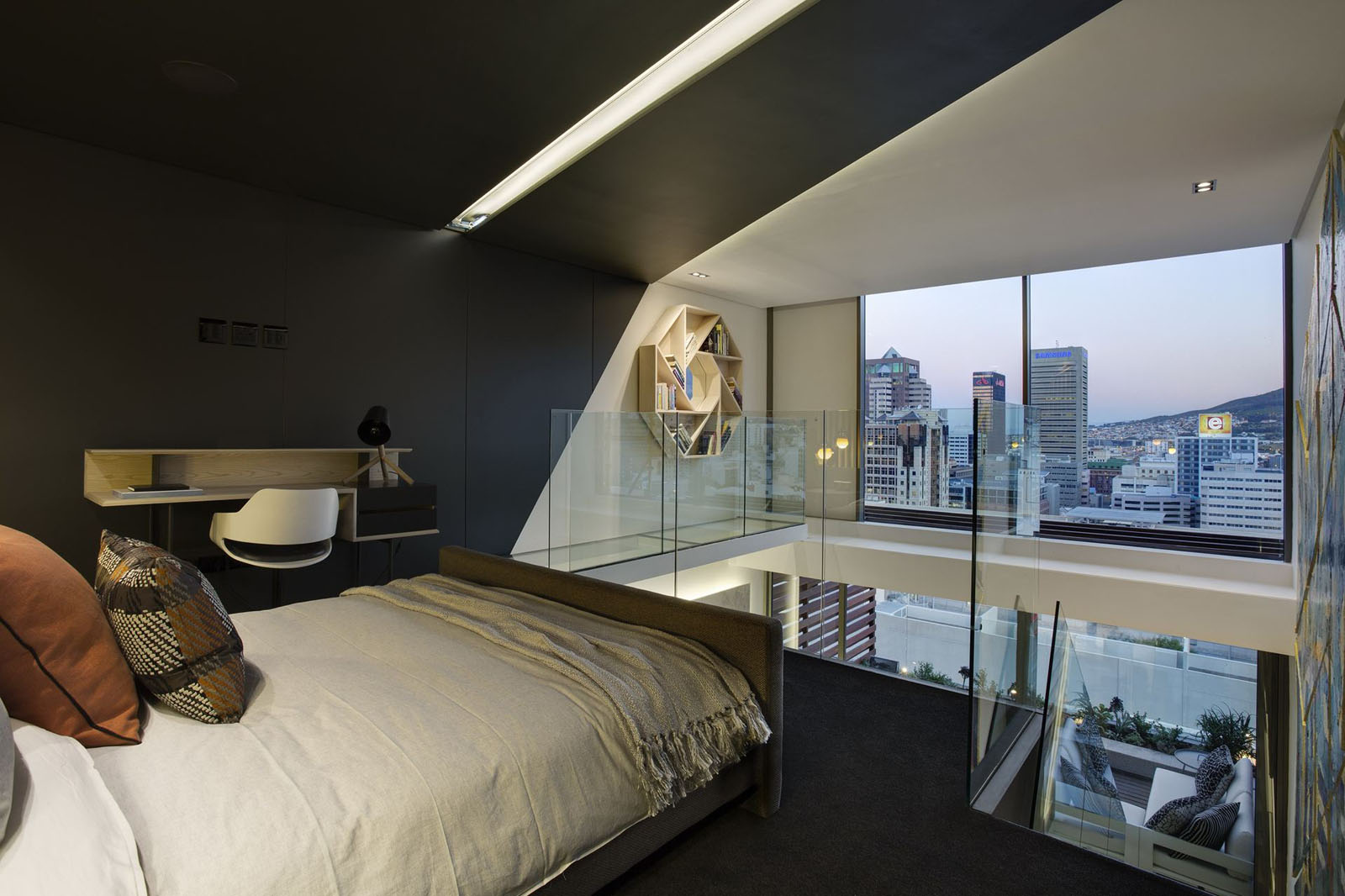 Modern Waterfront Loft Bedroom