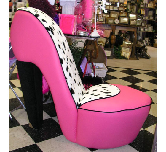 Funky Diva Shoe Chairs! iDesignArch. pink high heel chair. 