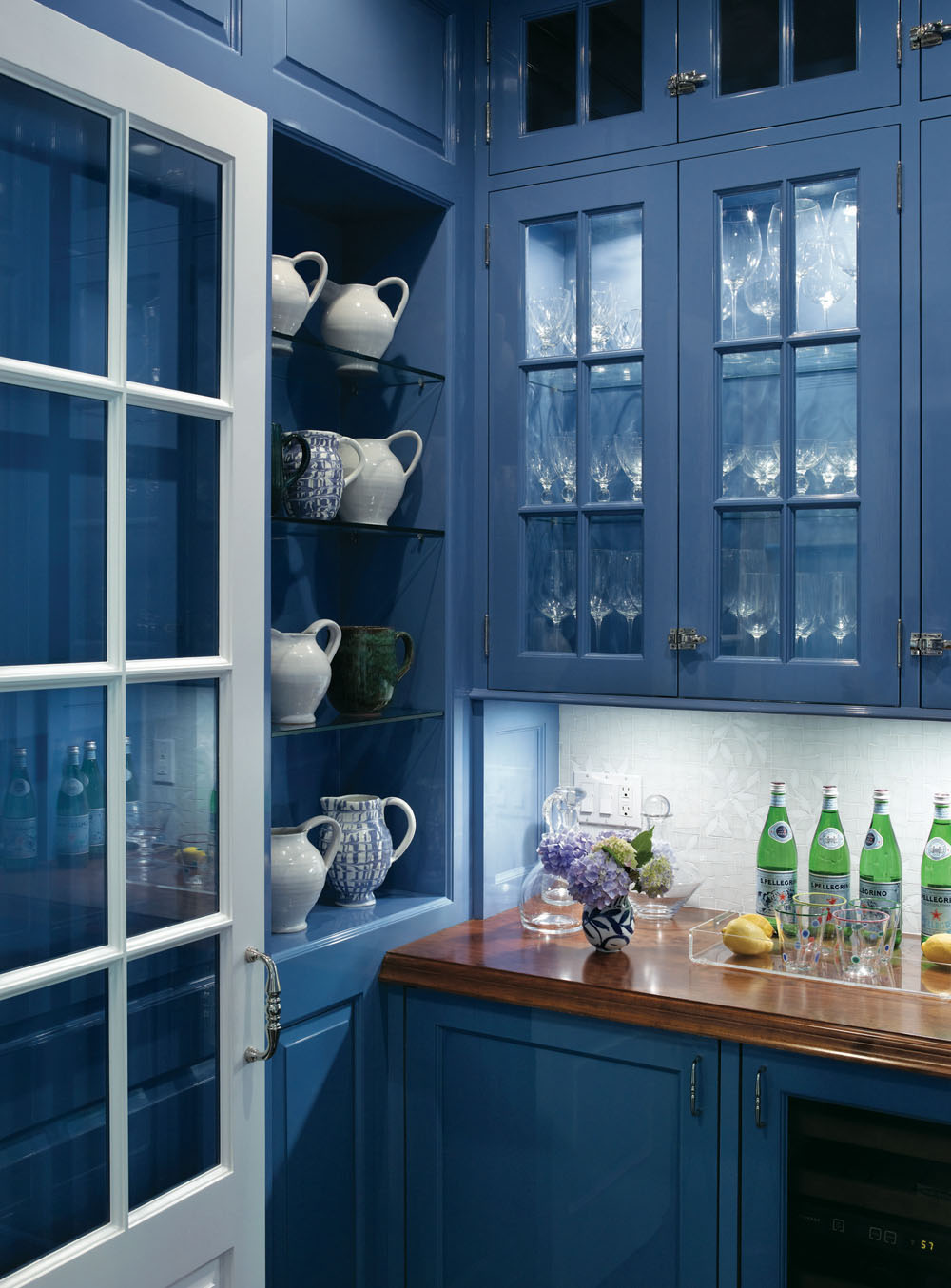 Pantry with Blue Cabinet