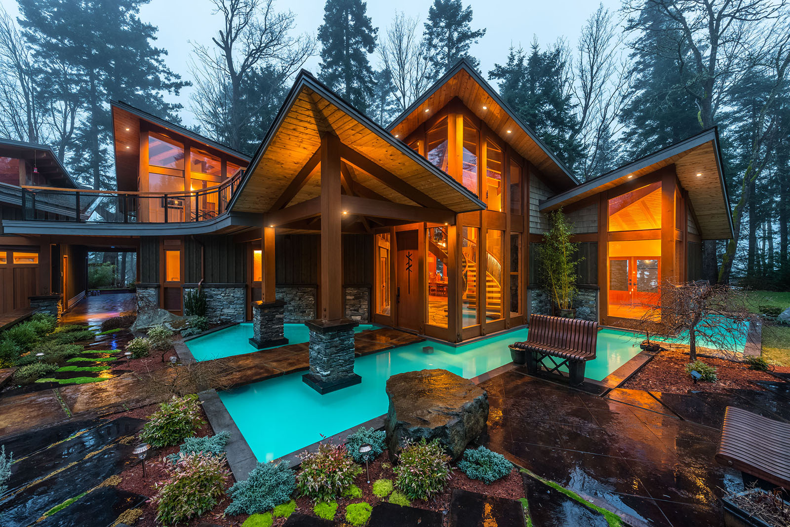 Luxury West Coast Contemporary  Timber Frame  Oceanfront 