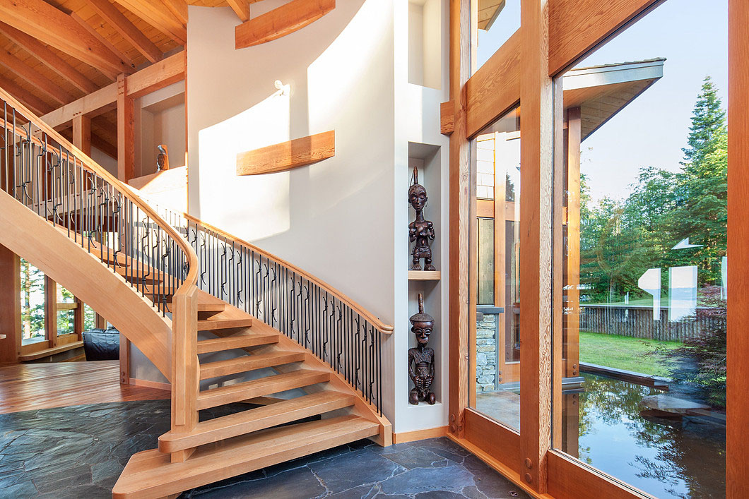 Modern Wood Spiral Staircase